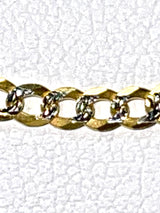14K 3mm Diamond Cut Solid Curb Chain