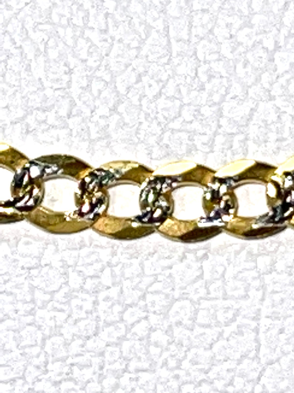 10K 3mm Diamond Cut Solid Curb Chain