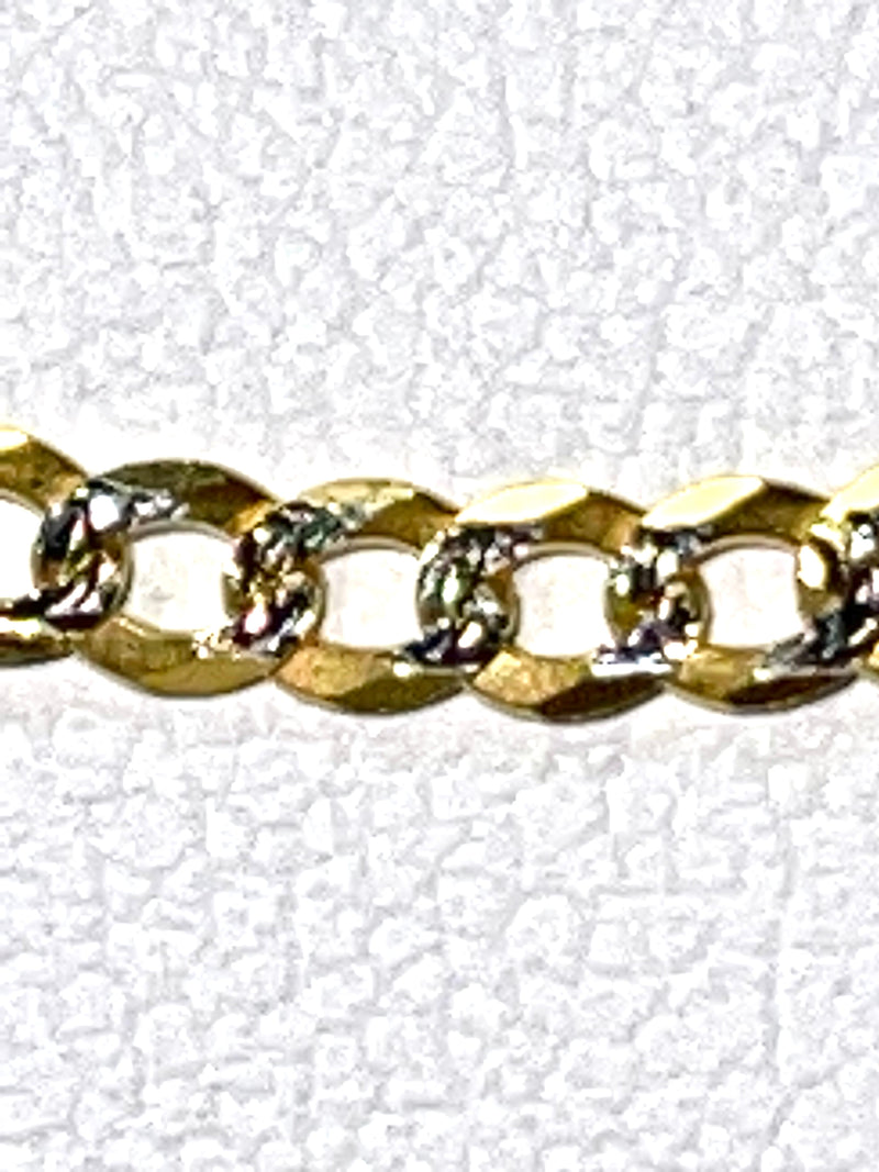 10K 2mm Diamond Cut Solid Curb Chain