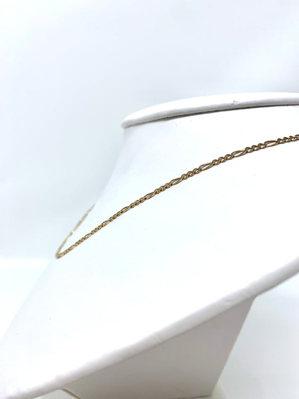 14K 3mm Solid Figaro Chain