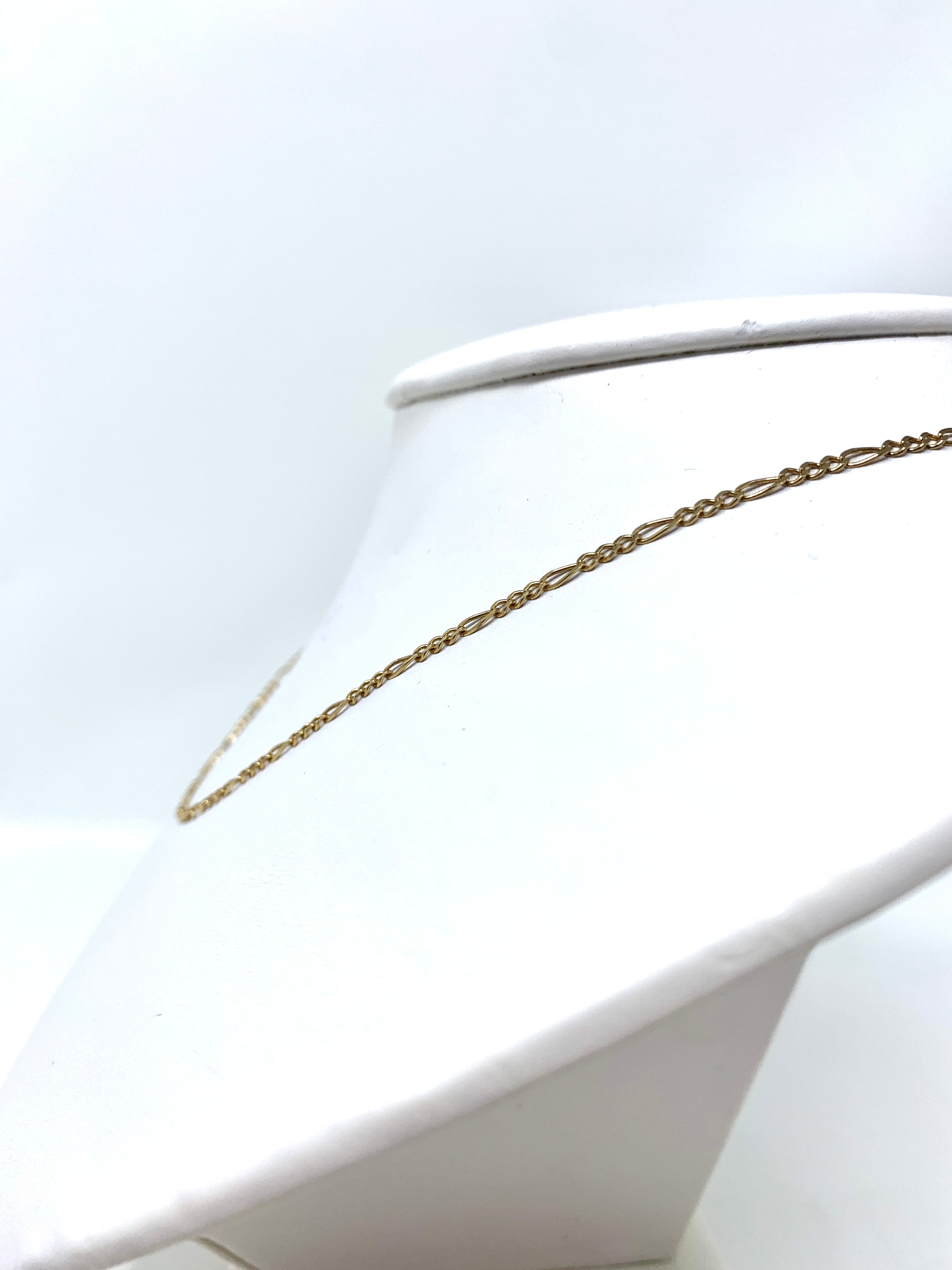 14K 2.5mm Solid Figaro Chain
