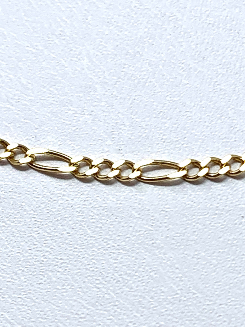 10K 2.5mm Solid Figaro Chain