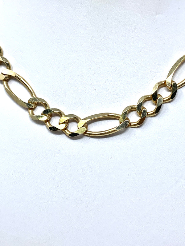10K 12mm Solid Figaro Chain