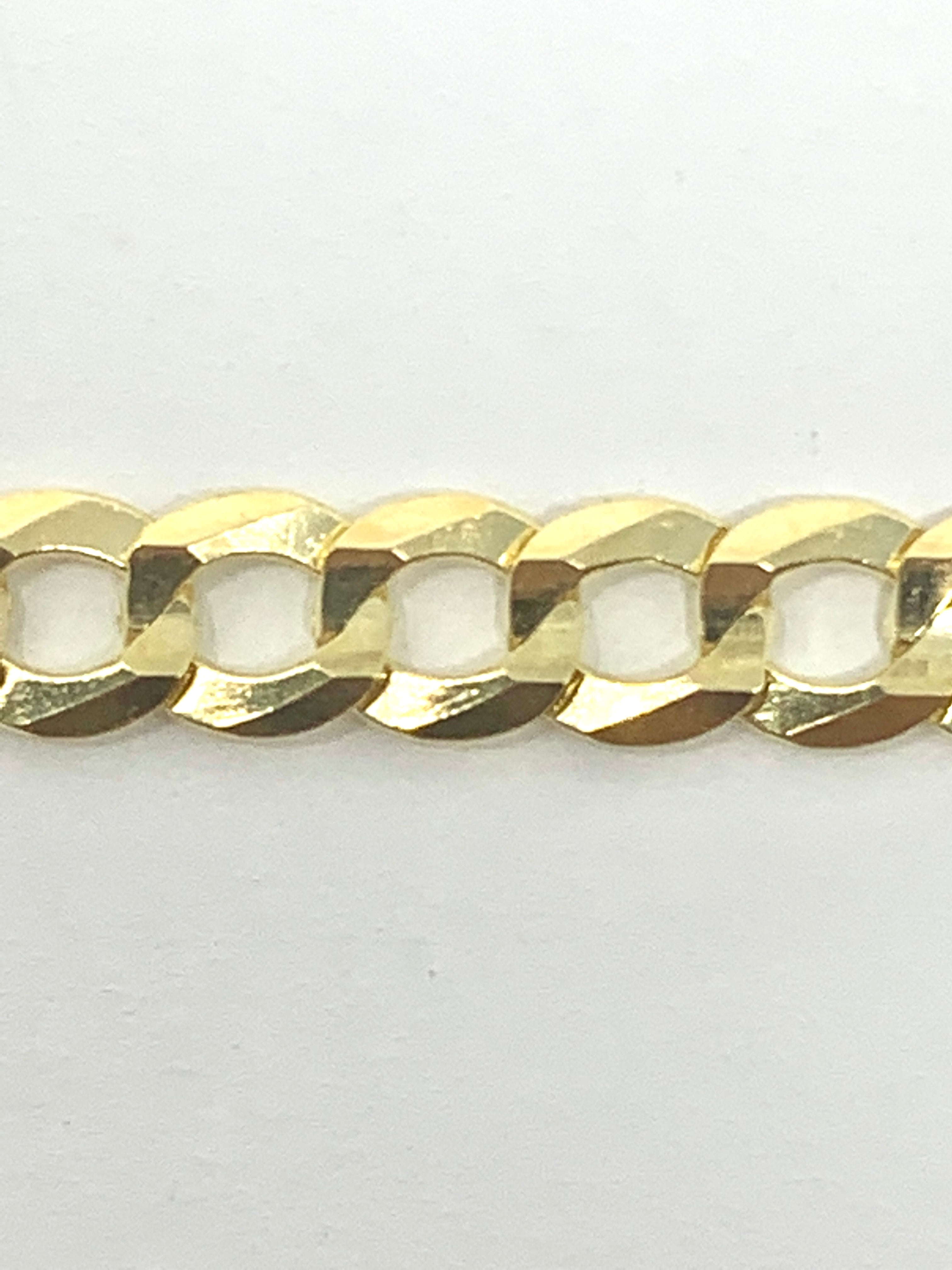 10K 2mm Semi-Solid Curb Link Bracelet