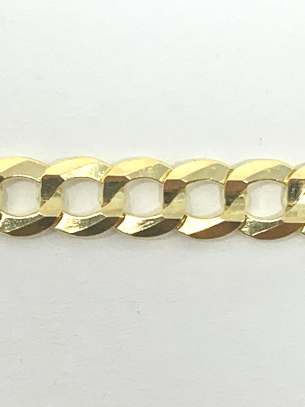 10K 2mm Semi-Solid Curb Link Bracelet