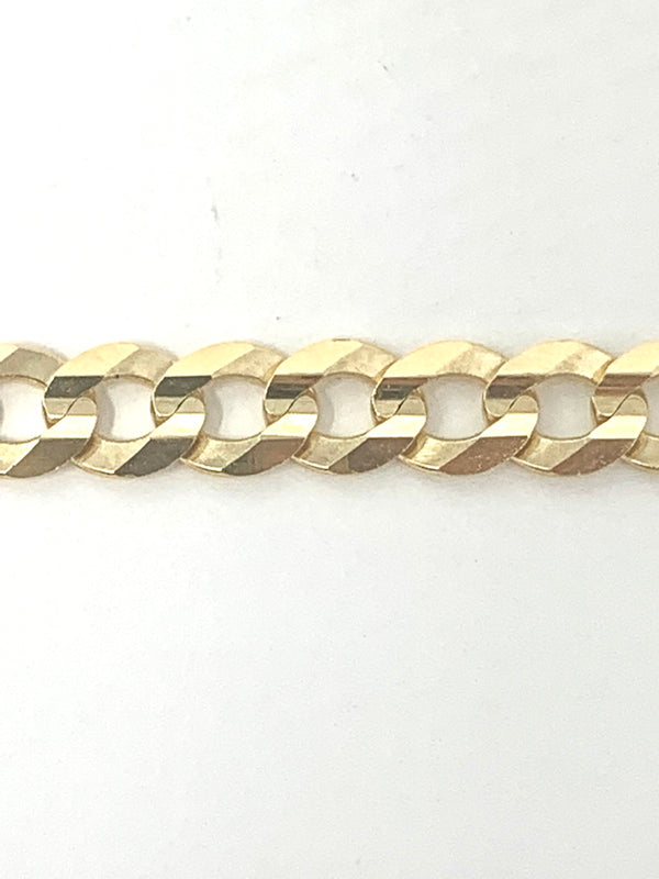 10K 2.5mm Semi-Solid Curb Link Bracelet
