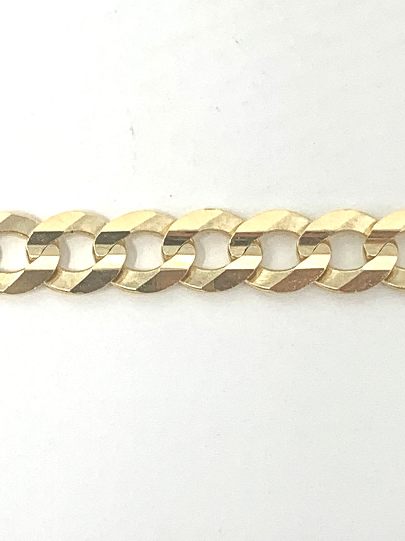 10K 2.5mm Semi-Solid Curb Link Bracelet