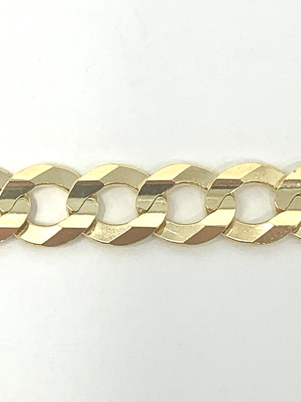 10K 7.5mm Semi-Solid Curb Link Bracelet