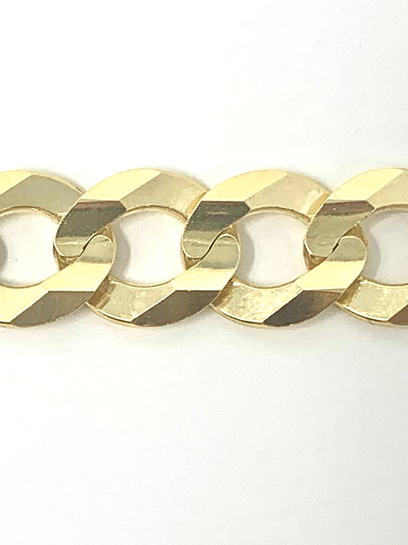 10K 10.5mm Semi-Solid Curb Link Bracelet