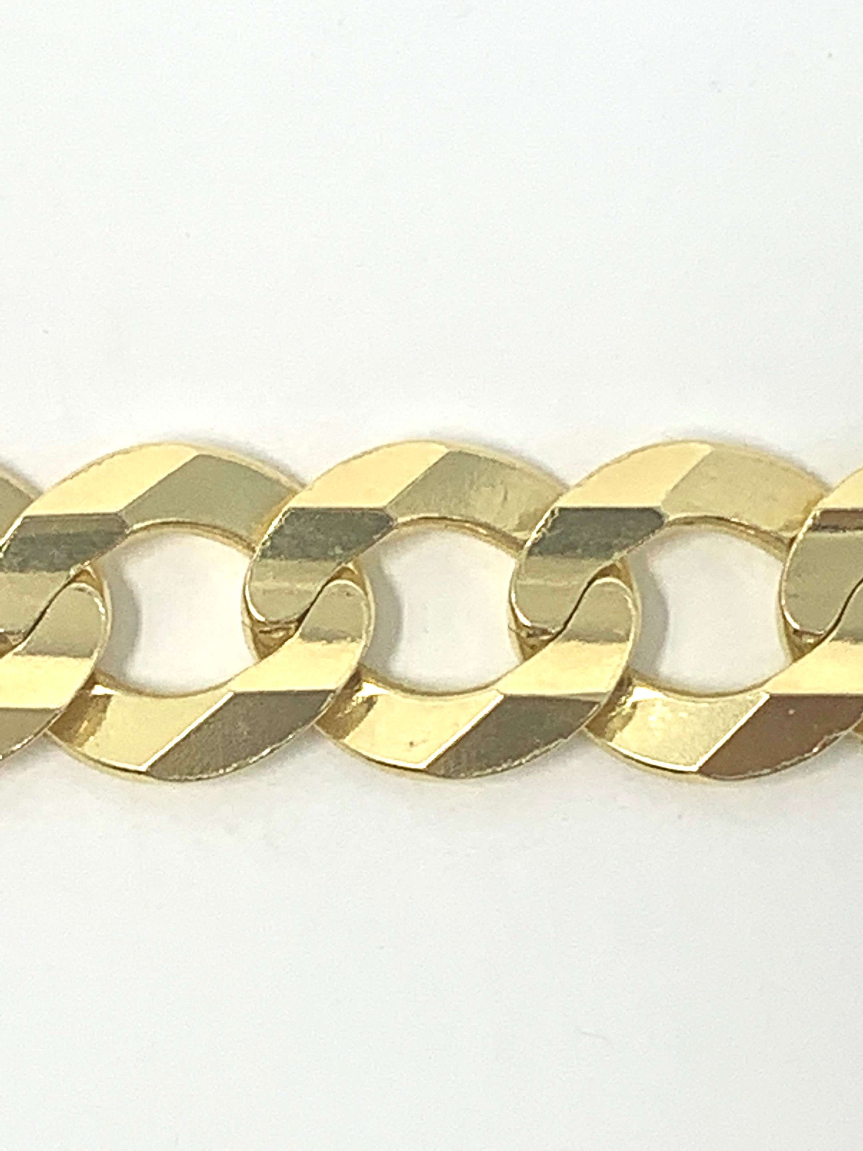 14K 13mm Solid Curb Link Bracelet