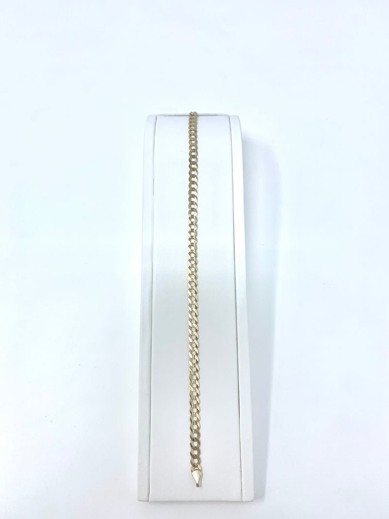 14K 3.5mm Semi-Solid Curb Link Bracelet