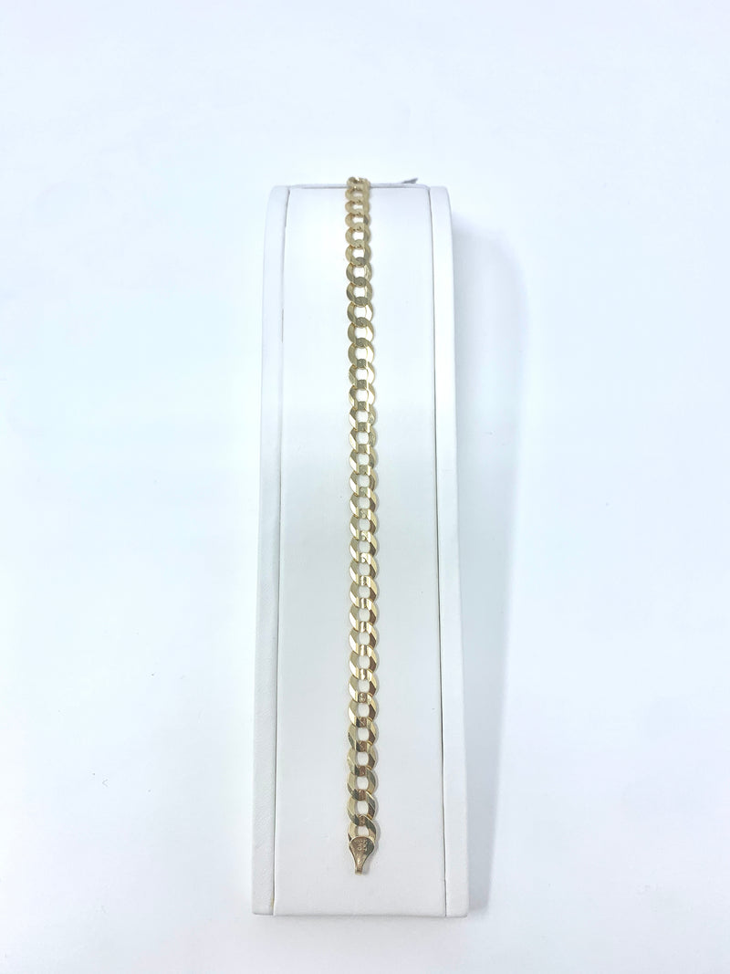 10K 5.5mm Semi-Solid Curb Link Bracelet