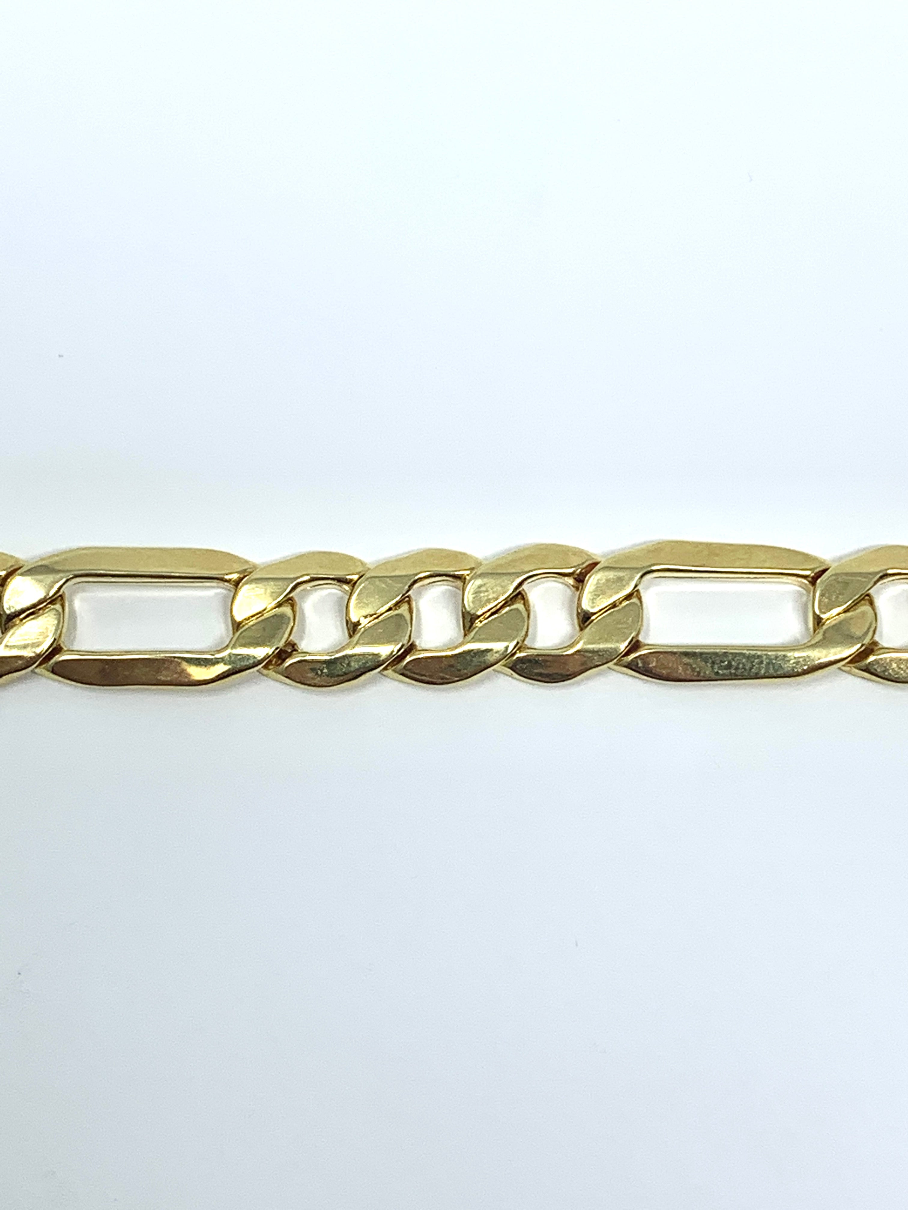 14K 12mm Figaro Bracelet