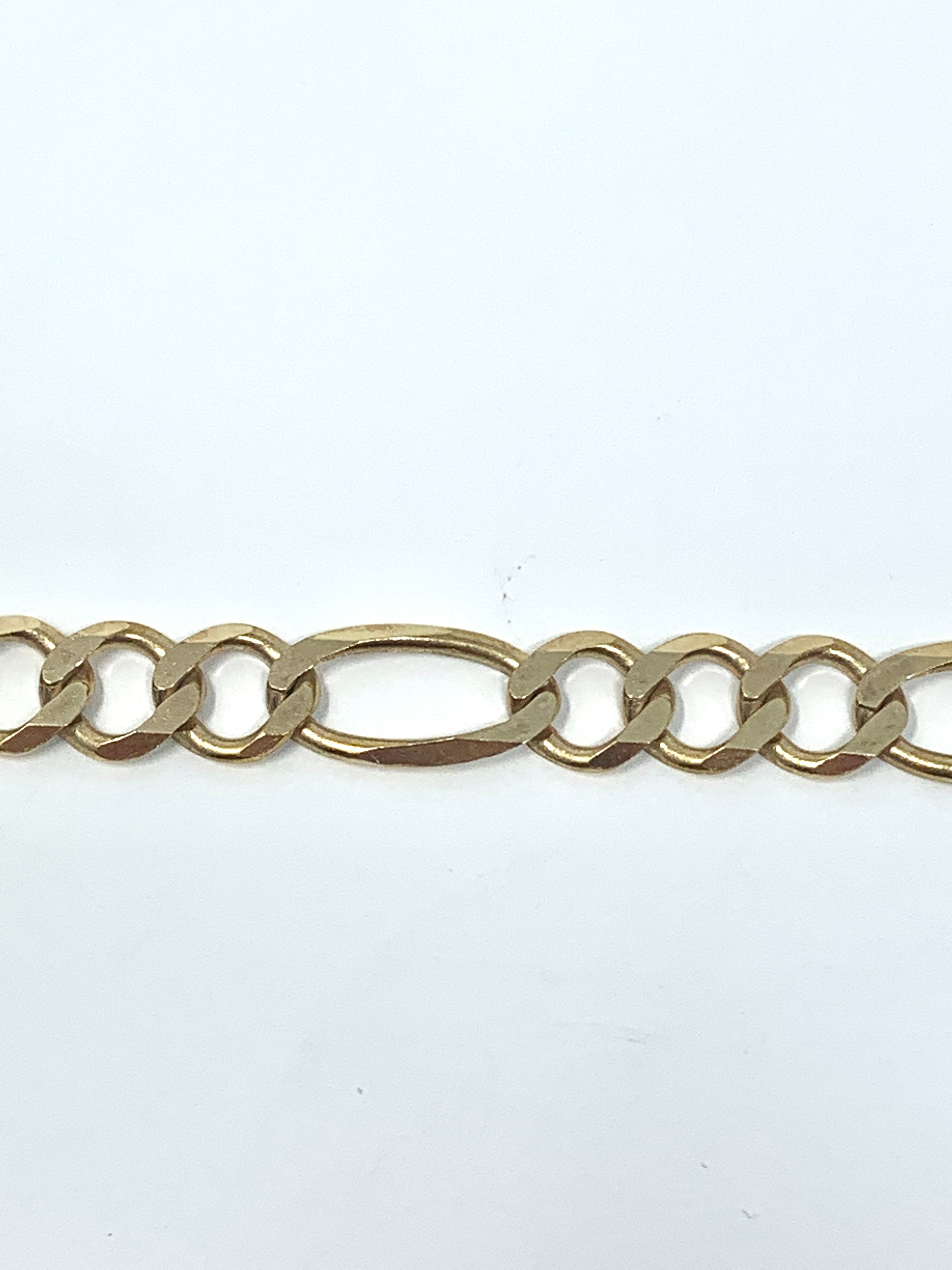 10K 9.5mm Figaro Bracelet