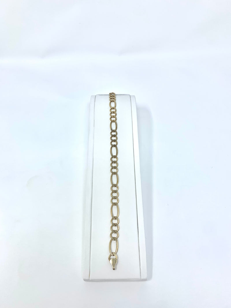 10K 9.5mm Figaro Bracelet