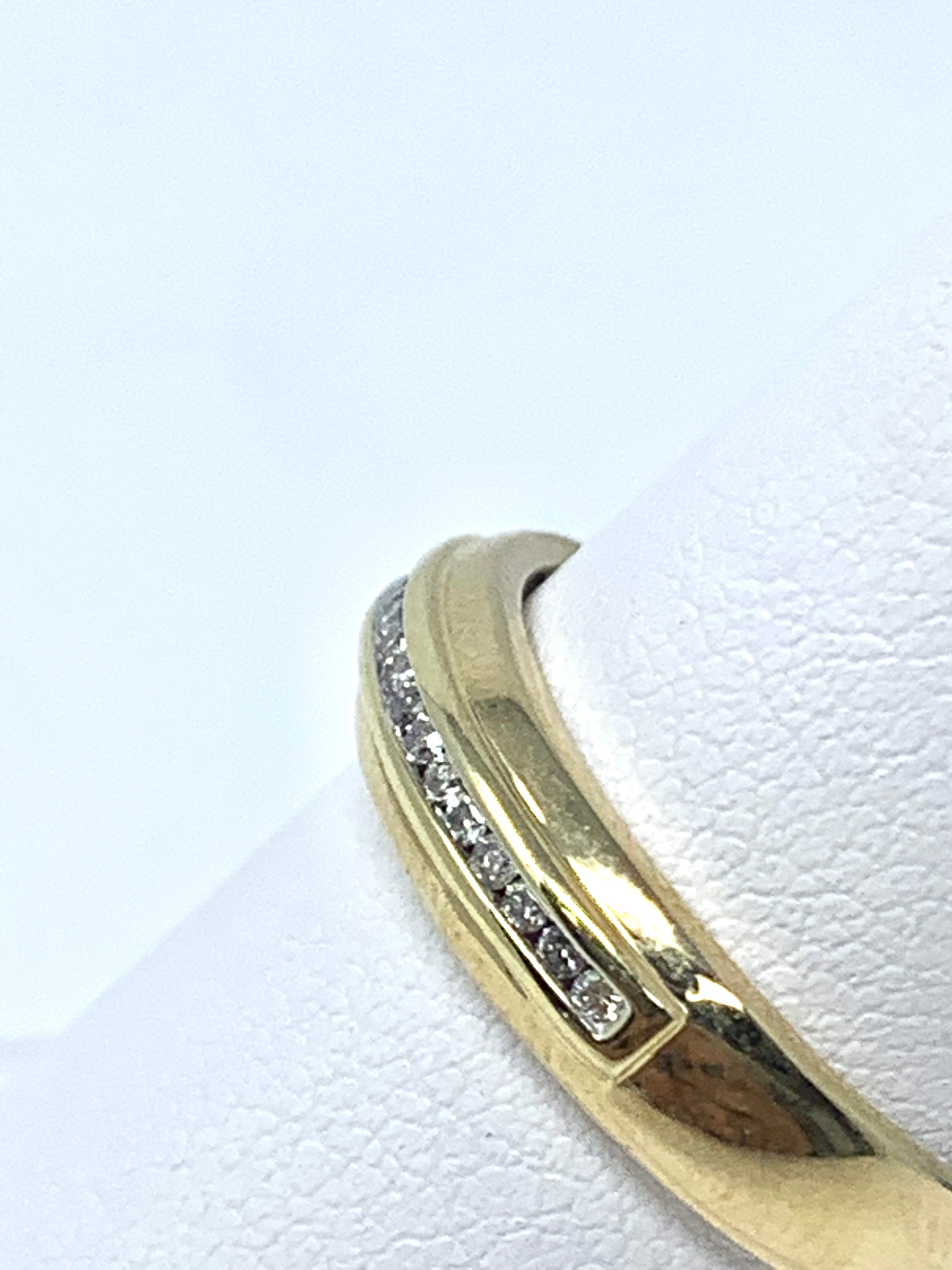 Alianza de boda para hombre de oro amarillo de 10 quilates con diamantes de 0,1 quilates/oro