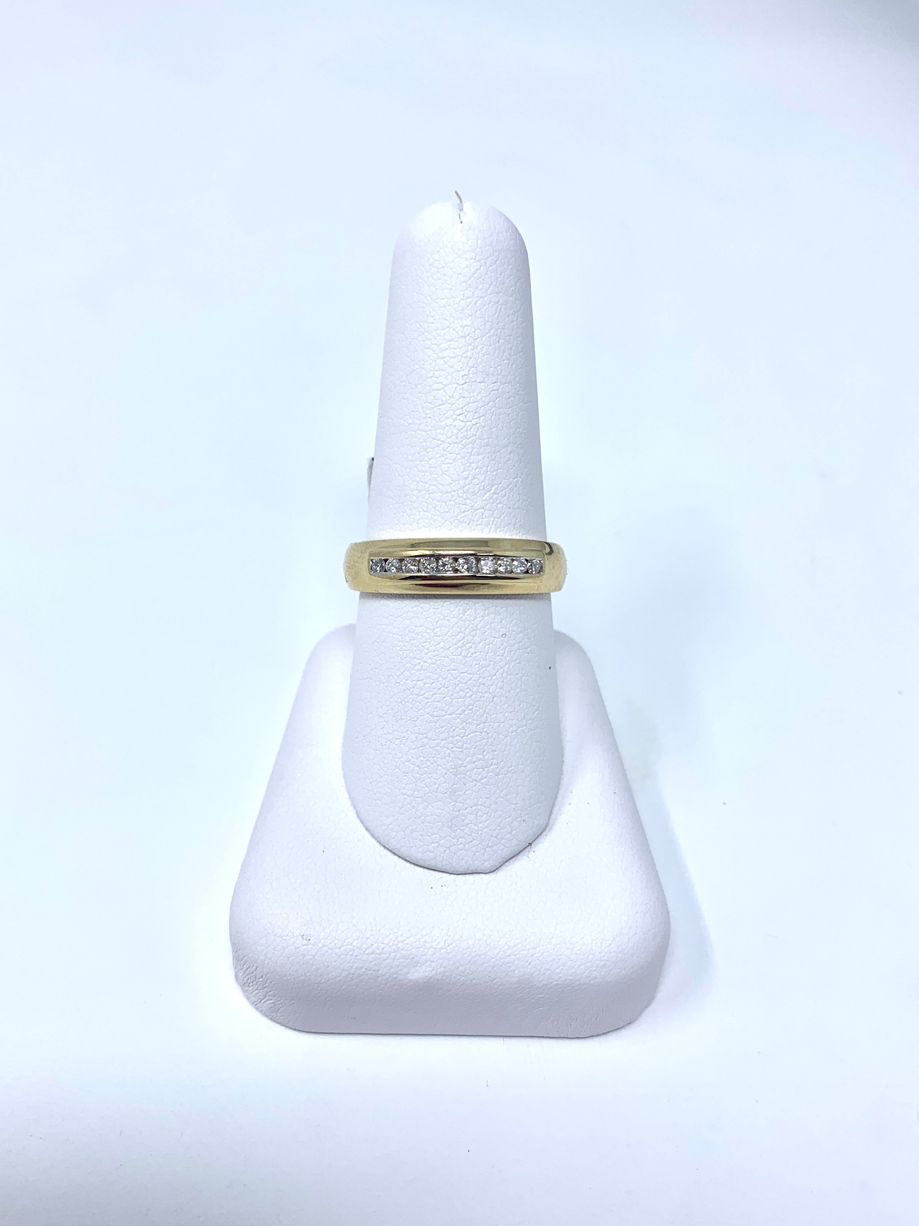 Alianza de boda para hombre de oro amarillo de 10 quilates con diamantes de 0,25 quilates/oro