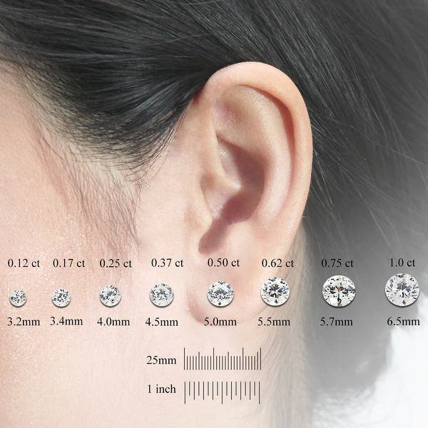 14K White Gold Solitaire 2 Cttw Diamond Earring